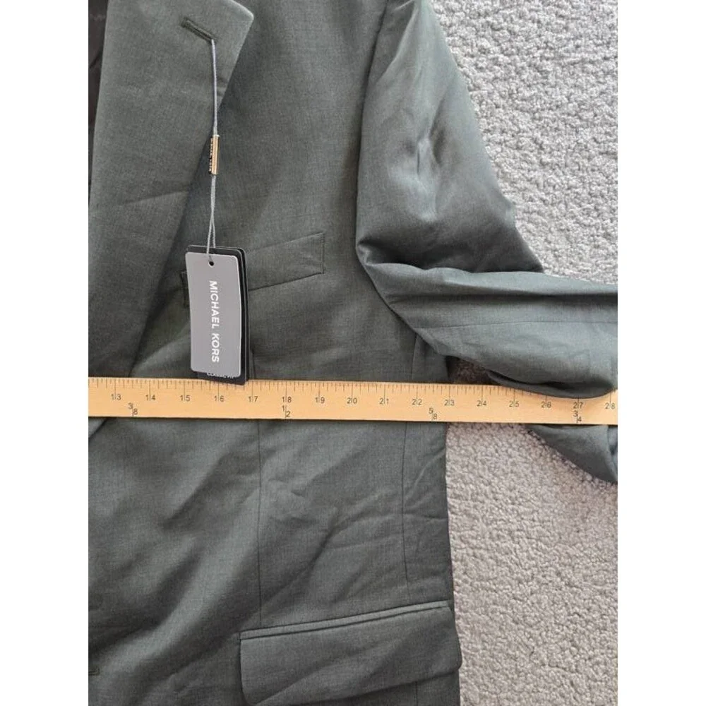 Michael Kors Classic-Fit Wool-Blend Suit Separate Jacket Men's 46R Olive L/S
